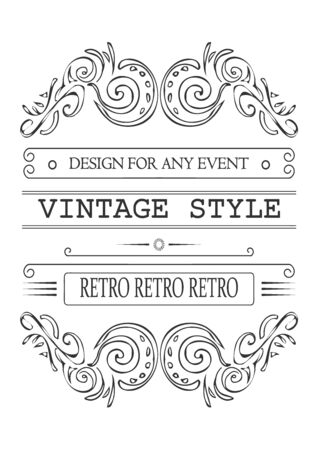 Retro typographic design elements. Template for design invitations, posters and other designのイラスト素材