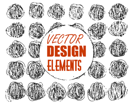 vector grunge textures, backgrounds and brushes. Artistic collection of design elements. Isolated vector eps 10.のイラスト素材