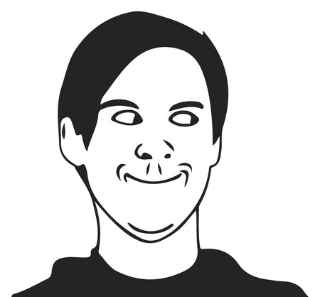 troll guy meme face for any design.のイラスト素材