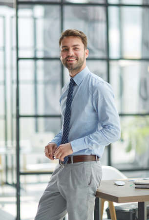 Young businessman working at officeの写真素材