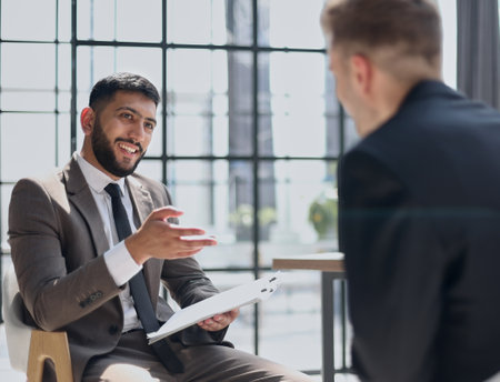 Manager interviewing a candidate in office