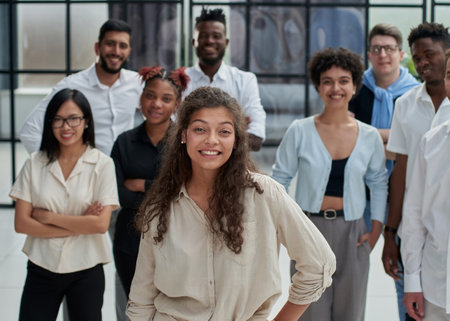 Multiethnic young business people working together in the office