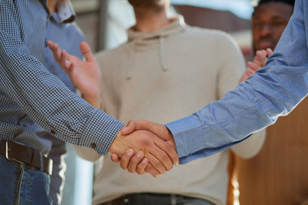 Good deal. Two business people shaking hands