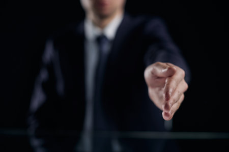 success to greeting, handshake and hand background for job conceptの写真素材