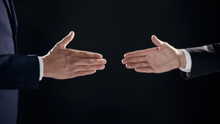 Close-up image of handshake between two colleagues.の写真素材