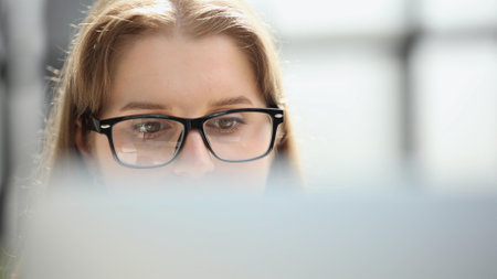 Female Scientist Manipulate and Program the Robot for Work