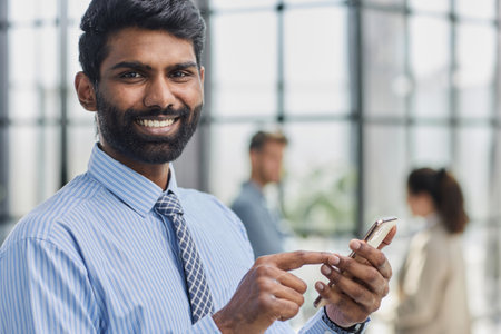 a manager in a company for finance in a bank. prints the text message to the partner.