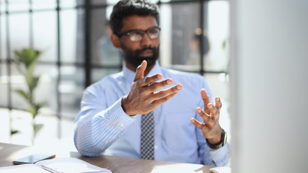 Nervous millennial male freelancer see critical mistake incorrect information in paper document