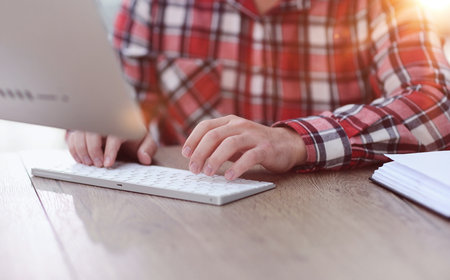 internet marketing, working from home, office workplace freelance concept