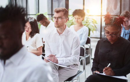People in the conference room, front viewの写真素材