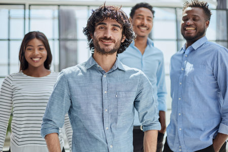 Corporate Collaboration: Professional Teamwork in Office Meetingの写真素材