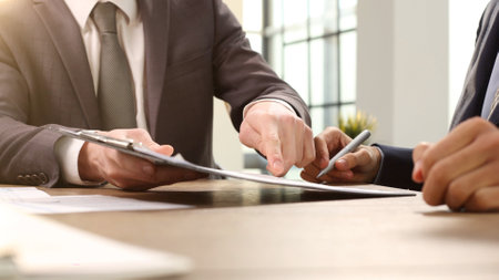 Business proposal, a meeting, discussion of documents