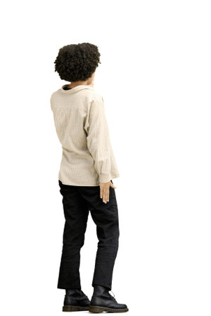 A woman, full-length, on a white background
