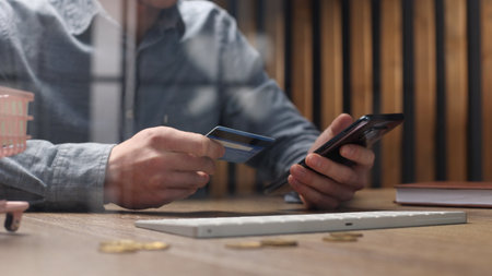 Entering data from the card to pay for a business transaction