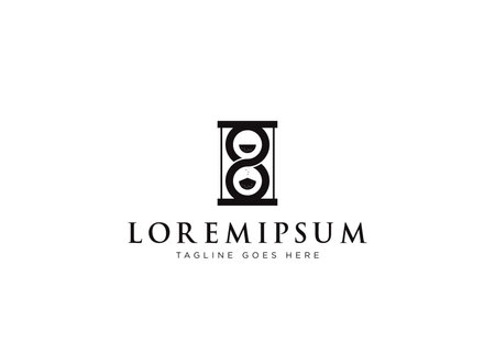 hourglass logo. Sandglass icon. Timer vector design templateのイラスト素材