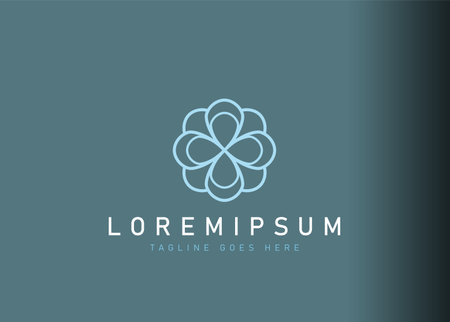 Minimalist flower logo design. Icon vector illustration of spa, beauty salon, decoration, boutique. Modern logo design with line art style.のイラスト素材