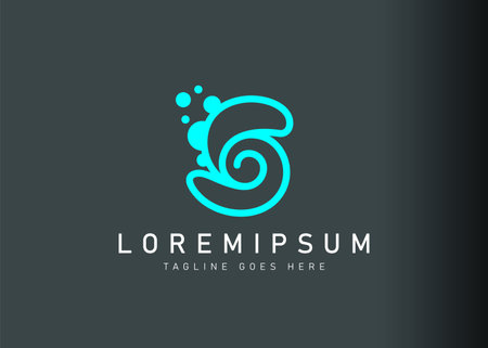 Initial S swirl logo design. Vector illustration of abstract water swirl. Modern logo design with line art style.のイラスト素材