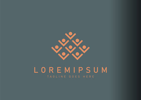 Wine bottle rack logo design. Icon vector illustration of wine community connections, people connect. Modern logo design with line art style.のイラスト素材