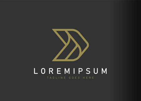 Logistic logo design. Vector illustration of simple forward arrow delivery icon design. Modern logo design with line art style.のイラスト素材