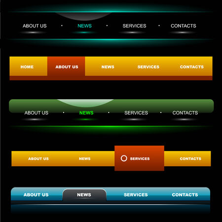 Easy to edit stylish website navigation templates 4のイラスト素材