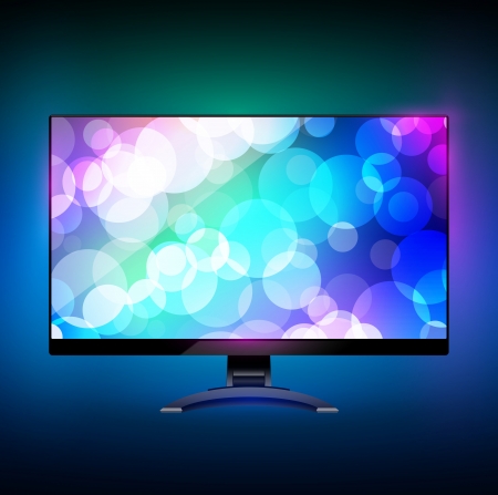 Modern wide screen tv display 2. On blackのイラスト素材