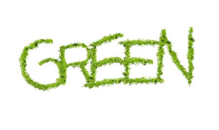 Word Green with grass texture