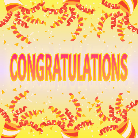 Congratulations Confetti and serpentine flies out of the cracker. Festive decoration. Welcoming the winner.のイラスト素材