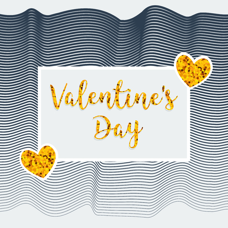 Valentine's Day. Greeting card and poster. Texture circles, sequins, stripes.のイラスト素材