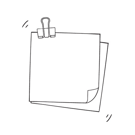 White paper form with a clip, reminder, note.のイラスト素材