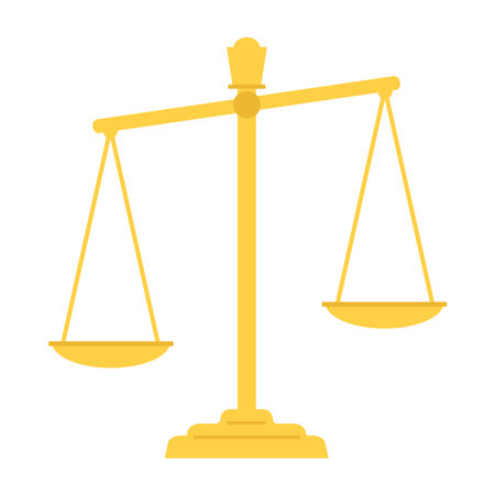 Scales of justice simple flat figure.のイラスト素材