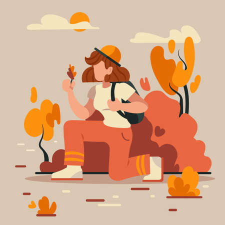 Exploring the environment while travelingのイラスト素材