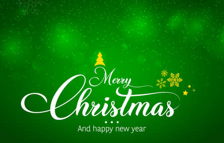 Merry christmas and happy new year. Greeting card invitation. Winter holidays. Vector vintage illustration.のイラスト素材