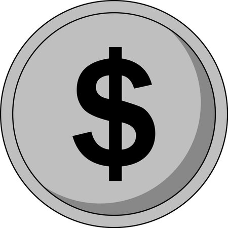 Dollar coin icon. Vector illustration of a dollar coin icon.のイラスト素材