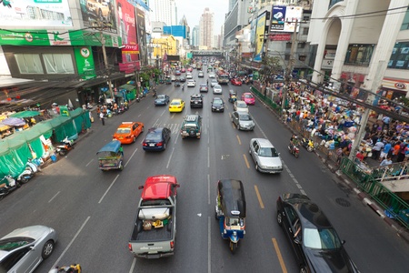 BANGKOK - JANUARY 14. Business congested traffic on January 14, 2012 in Bangkok, Thailand. Even with...