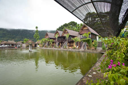 Nature resort on Lake Batur in Bali, Indonesia.のeditorial素材