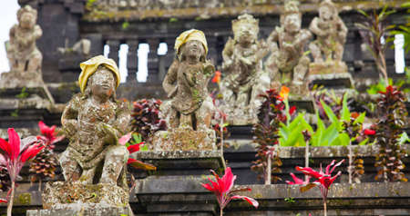 Old statues at the Mother Temple at Besakih in Bali, Indonesiaのeditorial素材