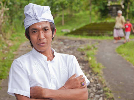 BALI - JANUARY 22. Balinese pilgrim at Mother Temple in Besakih on January 22, 2012 in Bali, Indonesia. Most Balinese hindus make a yearly pilgrim to the mother of all temples.のeditorial素材