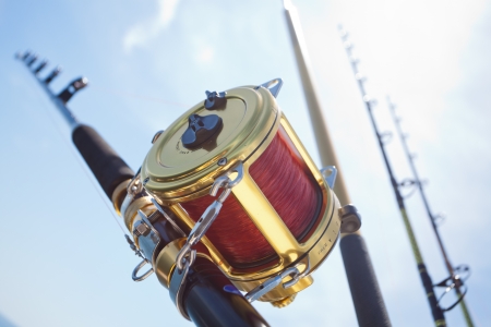big game fishing reels in natural setting