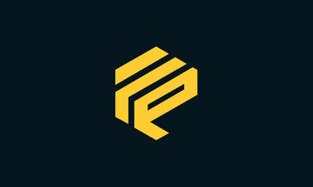 fp or pf abstract monogram vector letter mark brand fashion sports logo templateのイラスト素材