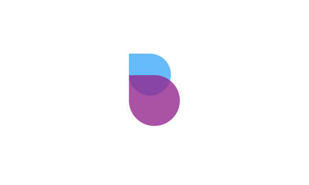 b abstract monogram vector letter mark logo templateのイラスト素材