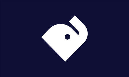 elephant or a abstract monogram vector letter mark logo templateのイラスト素材