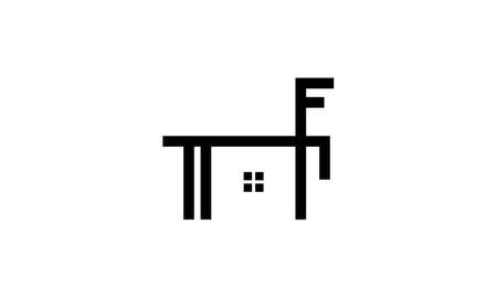 hf or house or m abstract monogram vector letter mark logo templateのイラスト素材