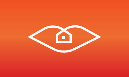 lips or house abstract monogram vector letter mark logo templateのイラスト素材