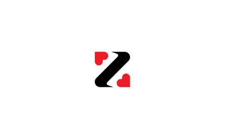 z or hearts or love or cards abstract monogram vector letter mark logo templateのイラスト素材