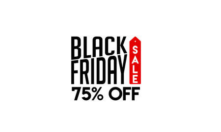 black friday sale 75 percent abstract monogram vector letter mark brand fashion sports logo templateのイラスト素材