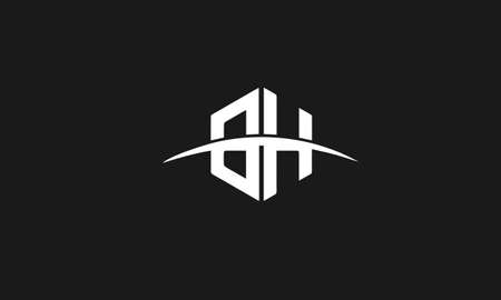 bh or hb abstract monogram vector letter mark brand fashion sports logo templateのイラスト素材