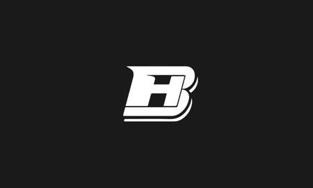 bh or hb abstract monogram vector letter mark brand fashion sports logo templateのイラスト素材