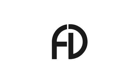 fd or df abstract monogrm vector letter mark brand fashopn sports logo templateのイラスト素材