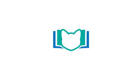 book or cat abstract monogram vector letter mark brand fashion sports logo templateのイラスト素材