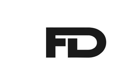 fd or df abstract monogrm vector letter mark brand fashopn sports logo templateのイラスト素材
